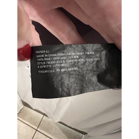 Theory Purple Merino Wool Pullover Sweater Sz L Preppy Academic Classic - Picture 5 of 7